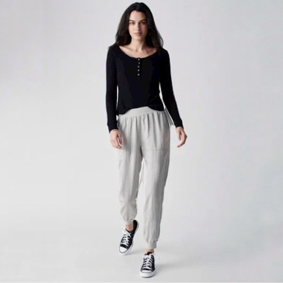 Faherty Arlie Jogger Tencel Linen Blend Pull On Pant Stone Medium - Picture 16 of 16